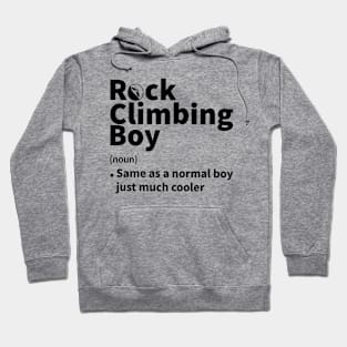 Funny Rock Climbing Boy Definition, Minimalist Design for Rock Climbers Hoodie